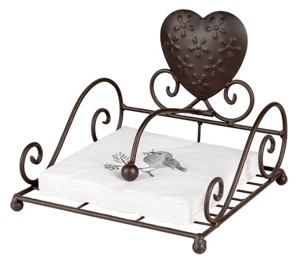 Biele papierové obrúsky s vtáčikom Love Bird - 33 * 33 cm (20ks) - Clayre & Eef