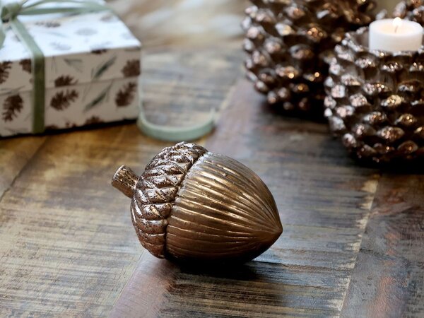 Mocca keramická dekorácia žaluď Acorn antique - 11*8*8 cm - Chic Antique