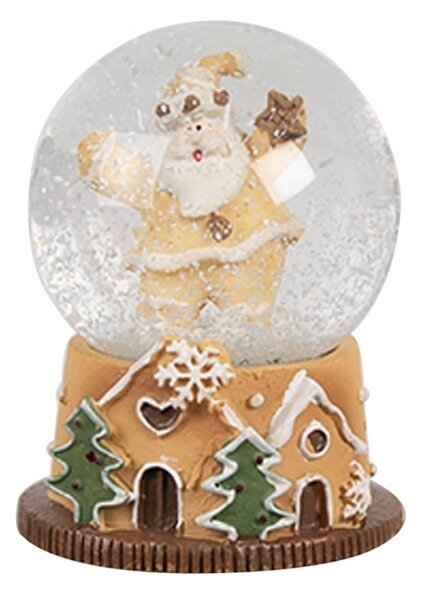 Vianočné snežítko so santou - Ø 5*6 cm - Clayre & Eef