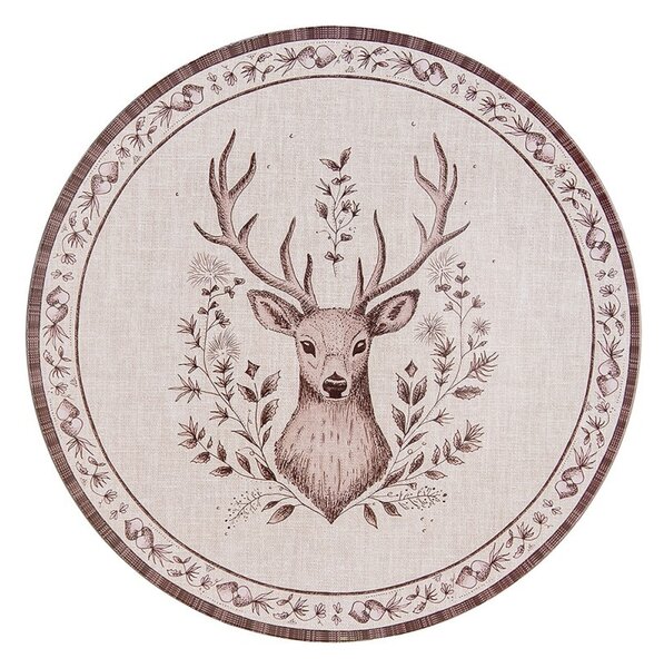 Béžový servírovací tanier s jeleňom Gentle Wilderness - Ø 33*1 cm - Clayre & Eef