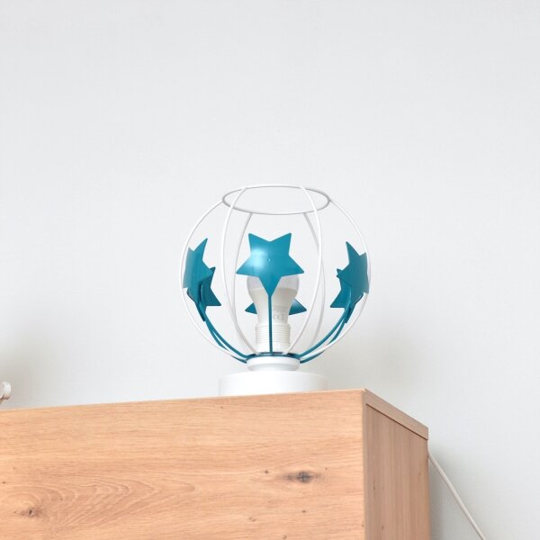 Detská stolná lampa STARS 1xE27/15W/230V tyrkysová/biela