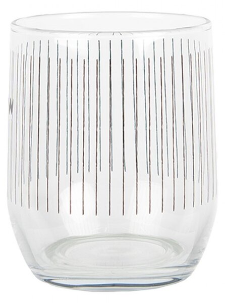 Pohárik so srdiečkami a prúžkami Lovely Day - Ø 8*9 cm / 300 ml - Clayre & Eef