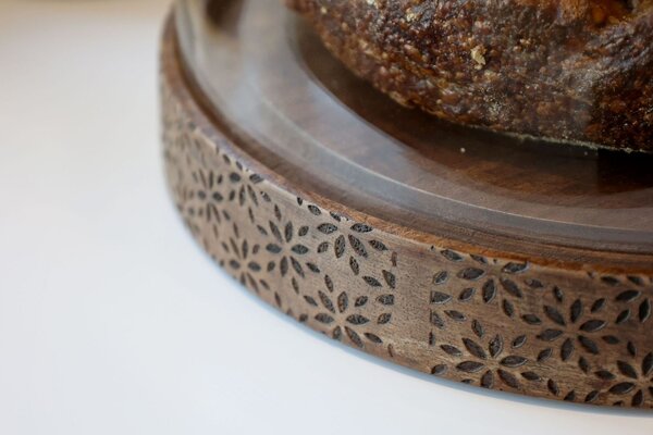 Drevený servírovací podnos s poklopom Flowers Tours - Ø 15*15 cm - Chic Antique