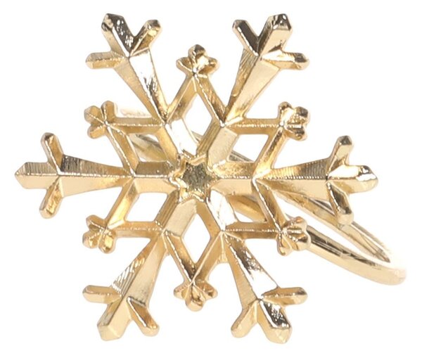 Mosadzný antik kovový držiak na obrúsky s vločkou Snowflakes - 4*4*4 cm - Chic Antique