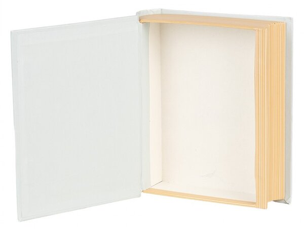 Modrý úložný box s kvetmi v tvare knihy Book Van - 17*14*5 cm - Clayre & Eef