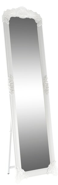 TEMPO Stojanové zrkadlo, biela / strieborná, Casius