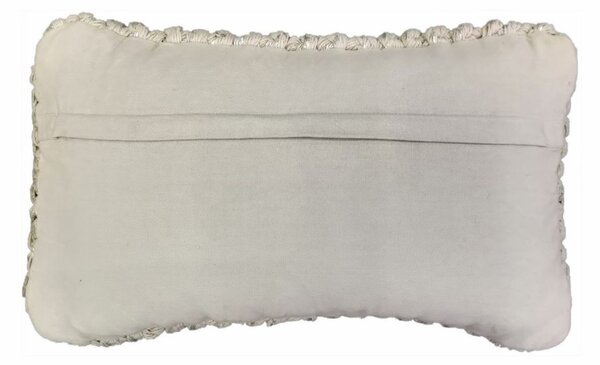 Béžovo-strieborný vankúš s veľkými okami Kian Rope - 30*50 cm - Mars & More