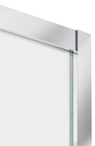 Sprchovací kút strieborný tvrdené sklo hliník 80 x 80 x 185 cm polkruhový tvar dvojité posuvné dvere moderný dizajn kúpeľňa