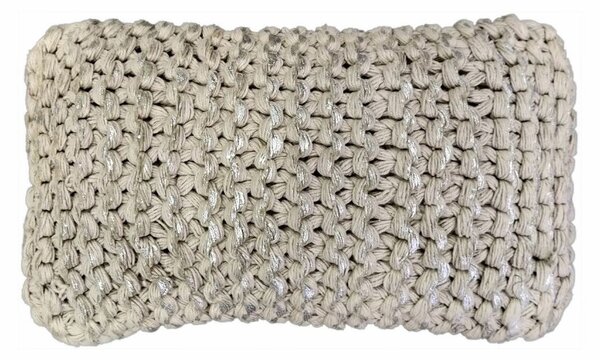 Béžovo-strieborný vankúš s veľkými okami Kian Rope - 30*50 cm - Mars & More