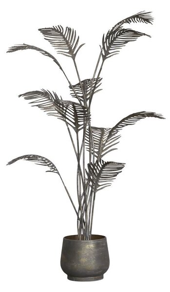 Mosadzná antik kovová dekorácia kvetina v kvetináči - 53*94 cm - Chic Antique