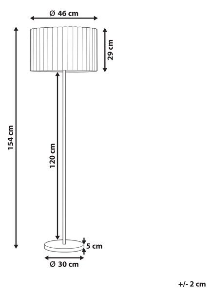 Stojaca lampa krémová biela polyesterové terylénové tienidlo biely kovový podstavec 154 cm spálňa obývacia izba retro klasický štýl