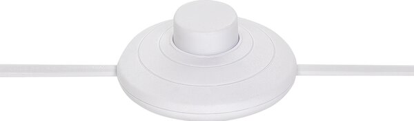 Stojaca lampa krémová biela polyesterové terylénové tienidlo biely kovový podstavec 154 cm spálňa obývacia izba retro klasický štýl