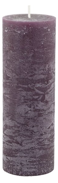 Fialová široká sviečka Macon Rustic plum - Ø 7*20cm/ 80h - Chic Antique