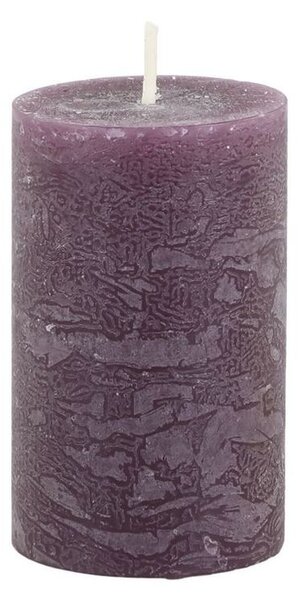 Fialová široká sviečka Macon Rustic plum - Ø 5*8cm/ 16h - Chic Antique