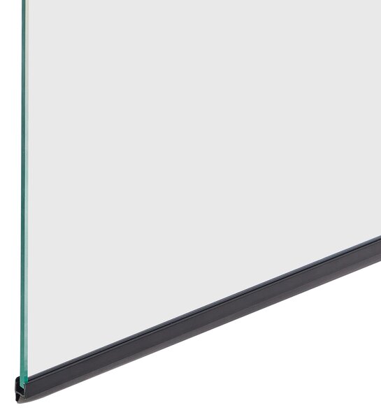 Sprchová zástena na vaňu čierna priehľadná tvrdené sklo hliník 140 x 70 cm nastaviteľná minimalistický dizajn kúpeľňa