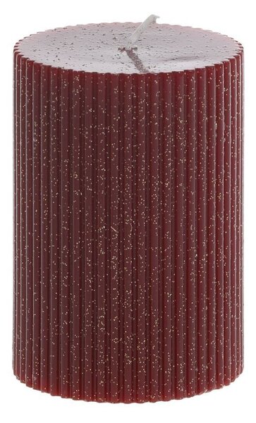 Krémová široká sviečka s drážkami a trblietkami Macon - Ø 7*10cm / 40h - Chic Antique