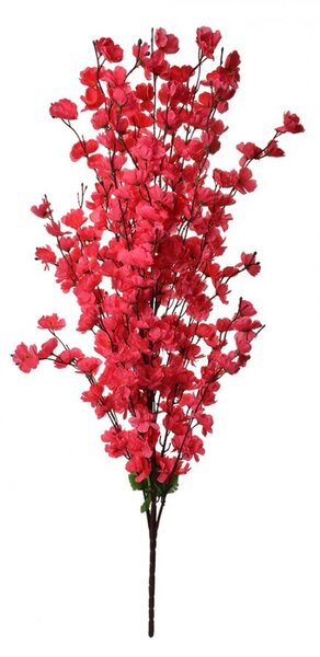 Dekorácia umelá vetvička s fuchsiovými kvetmi - 40*10*100 cm - Clayre & Eef