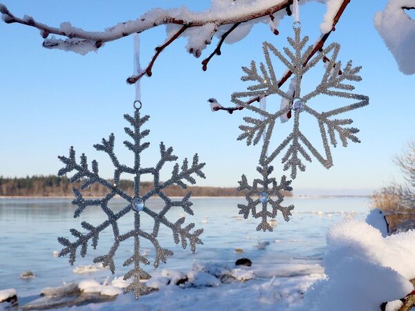 Champagne antik závesná dekorácia snehová vločka Snowflake - 9 cm - Chic Antique