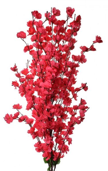 Dekorácia umelá vetvička s fuchsiovými kvetmi - 40*10*100 cm - Clayre & Eef