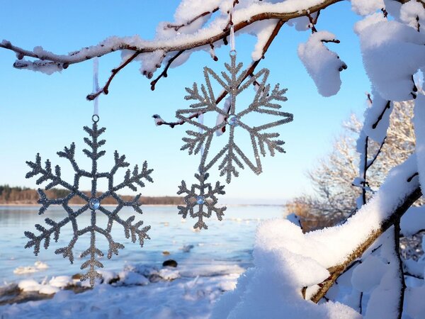 Champagne antik závesná dekorácia snehová vločka Snowflake - 9 cm - Chic Antique