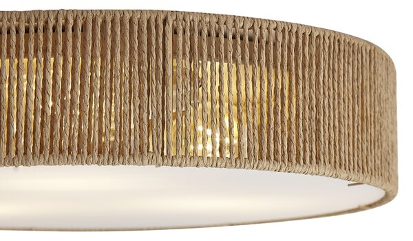 Japandi stropné svietidlo prírodné s tienidlom 46cm 3-svetlá - Luz