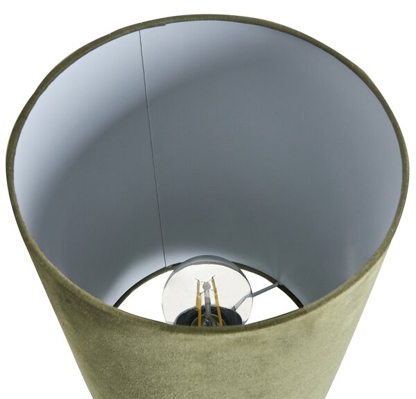 Stolná nočná lampa zelená keramický podstavec tienidlo z umelého semišu 62 cm moderný štýl obývacia izba spálňa