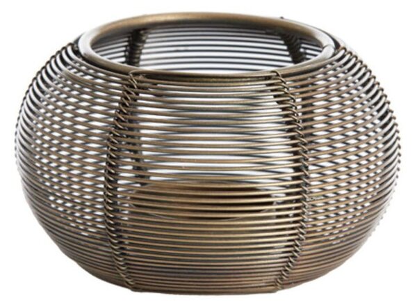Bronzový antik kovový svietnik Biano - Ø 11*7 cm - Light & Living