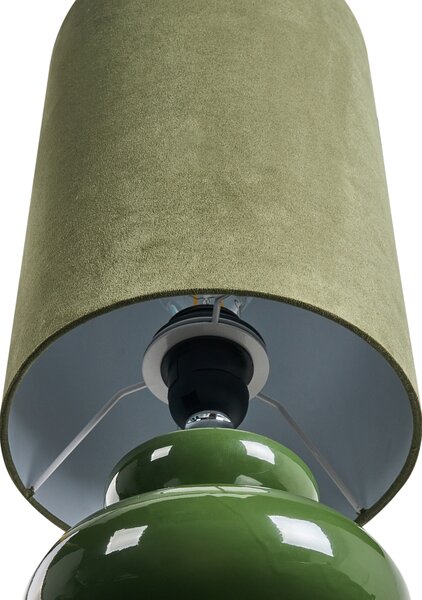 Stolná nočná lampa zelená keramický podstavec tienidlo z umelého semišu 62 cm moderný štýl obývacia izba spálňa
