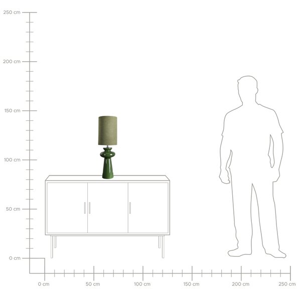 Stolná nočná lampa zelená keramický podstavec tienidlo z umelého semišu 62 cm moderný štýl obývacia izba spálňa