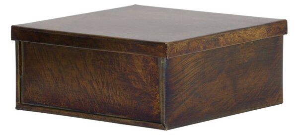 2ks bronzový antik kovový úložný box Loberio - 16*16*7/ 12*12*6 cm - Light & Living