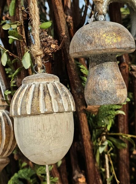 Drevená závesná ozdoba žaluď Acorn - Ø 5*7cm - Ostatní