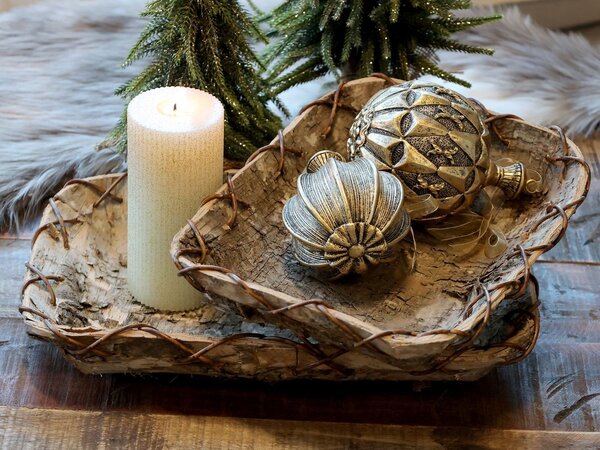 2ks dekoračný podnos z brezovej kôry Birch Tray - 35*23*6 cm - Chic Antique
