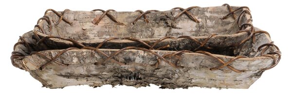 2ks dekoračný podnos z brezovej kôry Birch Tray - 35*23*6 cm - Chic Antique
