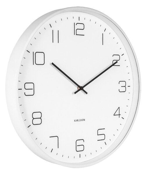 Biele nástenné hodiny Karlsson Lofty, ø 40 cm
