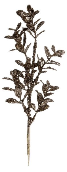 Champagne dekorácie vetvička listy Fleur s glitrami - 10*31 cm - Chic Antique