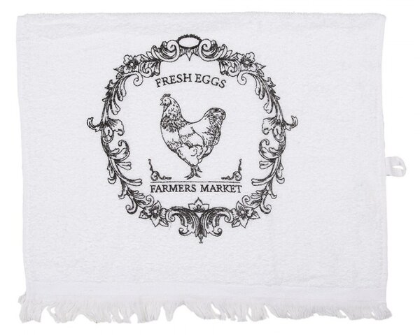 Guest Towel 40x66 Cm White Cotton Rooster - Easter - Clayre & Eef