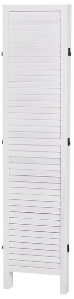 Skladací paraván krémová biela topoľové drevo 4 panely moderný retro štýl deliaca stena doplnky