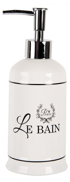 Keramický dávkovač na mydlo s pumpičkou Le Bain - Ø 9*20 cm / 350 ml - Clayre & Eef