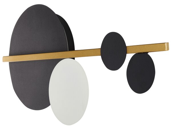 Nástenná LED lampa čierna a zlatá kovové tienidlo LED teplá biela dekoratívne osvetlenie