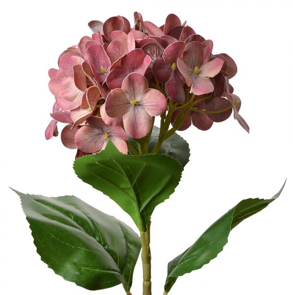 Tmavo ružová umelá kvetina hortenzie Hydrangea - 16*15*68 cm - Clayre & Eef