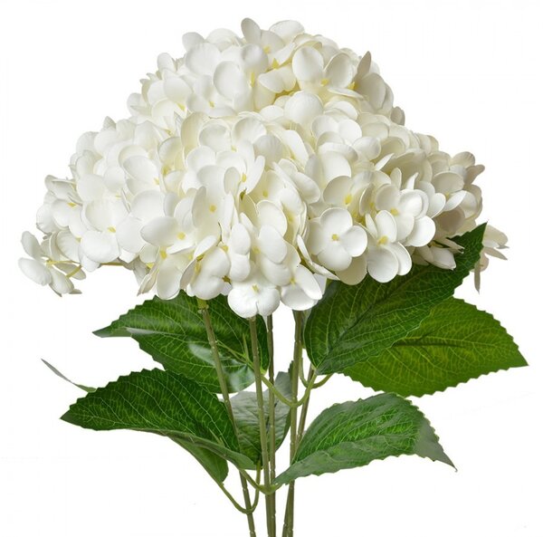 Biela umelá kvetina hortenzie Hydrangea - 23*23*45 cm - Clayre & Eef