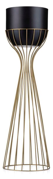 KOVOVÝ KVETINÁČ SO STOJANOM GLAM 68X20 CM ČIERNA/ZLATÁ