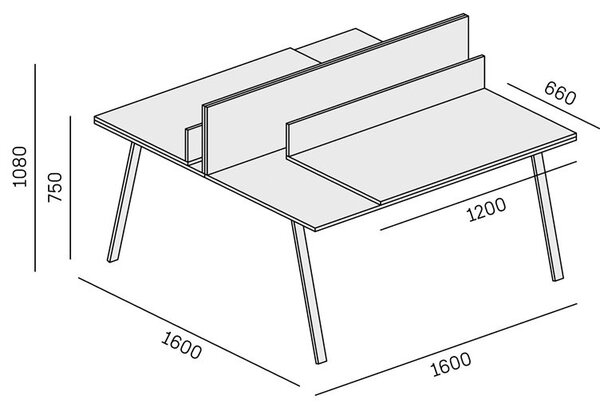 Kancelársky pracovný stôl DOUBLE LAYERS, posuvná vrchná doska, s prepážkami, dub prírodný / dub morený