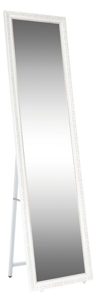 TEMPO Stojanové zrkadlo, biela/bielo zlatý ornament, LAVAL