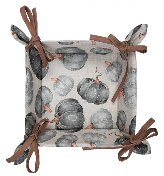 Bavlnený košík na pečivo s tekvicami Country Style Pumpkin - 35*35*8 cm - Clayre & Eef