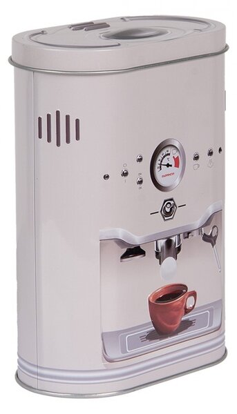 Šedá plechová dóza ba kávu Coffee Cup - 14*8*19 cm - Clayre & Eef