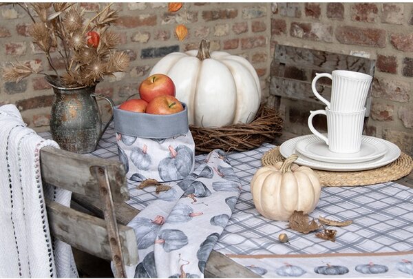 Bavlnený košík na pečivo s tekvicami Country Style Pumpkin - 35*35*8 cm - Clayre & Eef