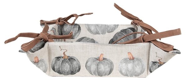 Bavlnený košík na pečivo s tekvicami Country Style Pumpkin - 35*35*8 cm - Clayre & Eef