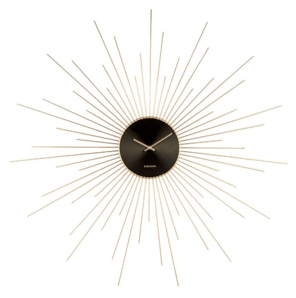 Nástenné hodiny v čierno-zlatej farbe Karlsson Peony, ø 95 cm