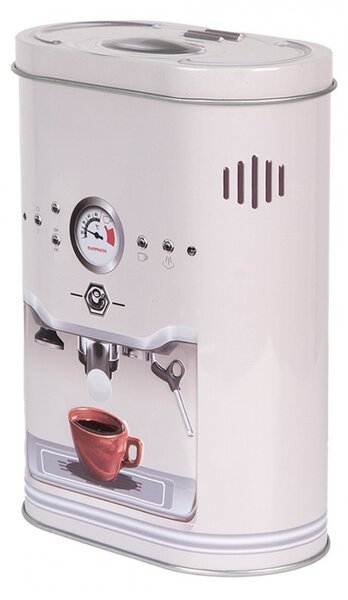 Šedá plechová dóza ba kávu Coffee Cup - 14*8*19 cm - Clayre & Eef